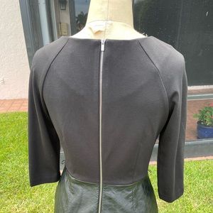 All black faux leather and cotton dress